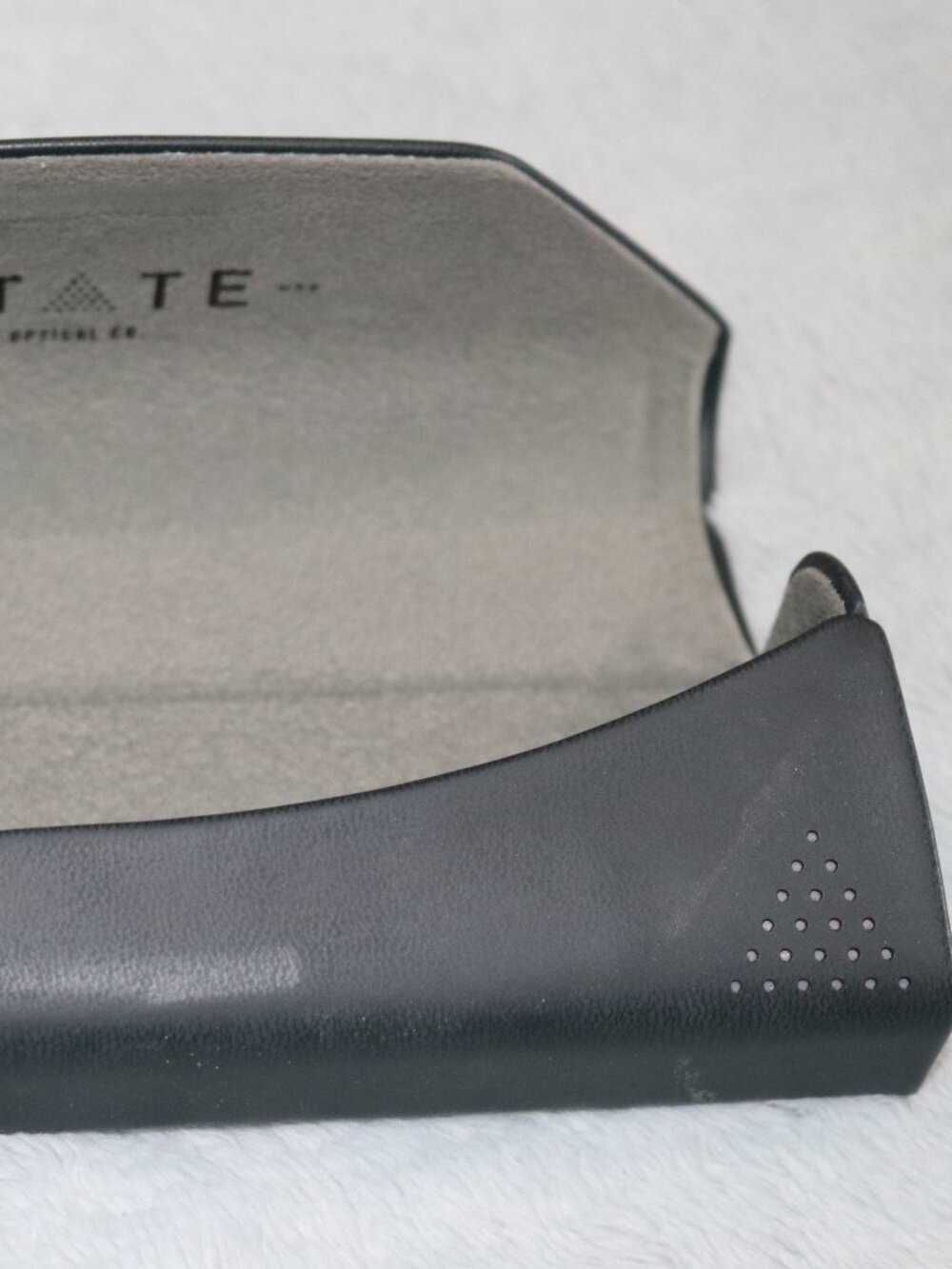 State Optical Co. magnetic gray eyeglass case.